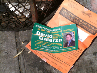 Unconfirmed evidence of a possible election, found beside a garbage can in Brooklyn, NY.